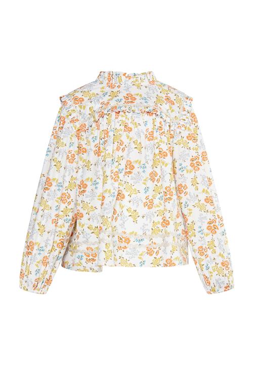 DreiMaster Vintage Bluse  lyseblå / sennep / orange / hvid