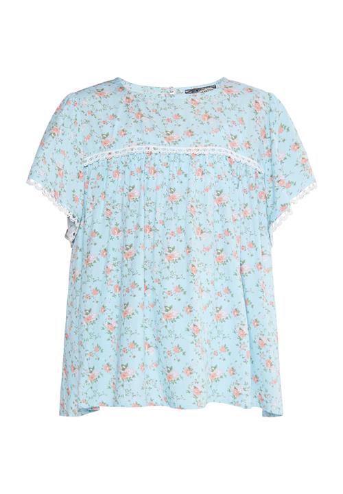 DreiMaster Vintage Bluse  lyseblå / græsgrøn / fersken / hvid