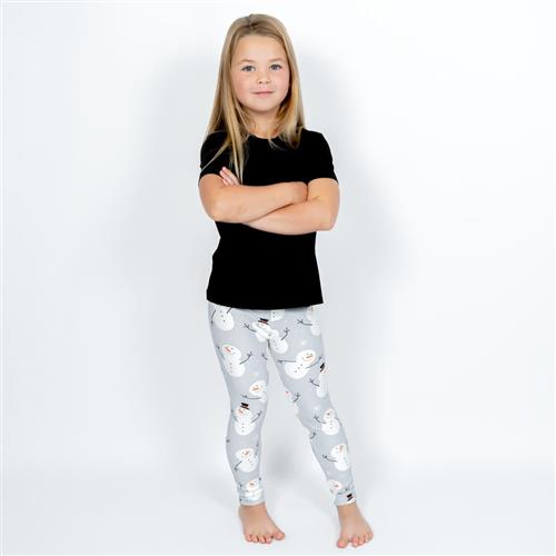Grey Snowman Kids Leggings