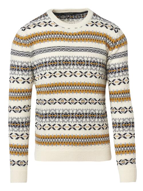 KOROSHI Pullover 'Punto'  camel / lysegrå / sort / hvid