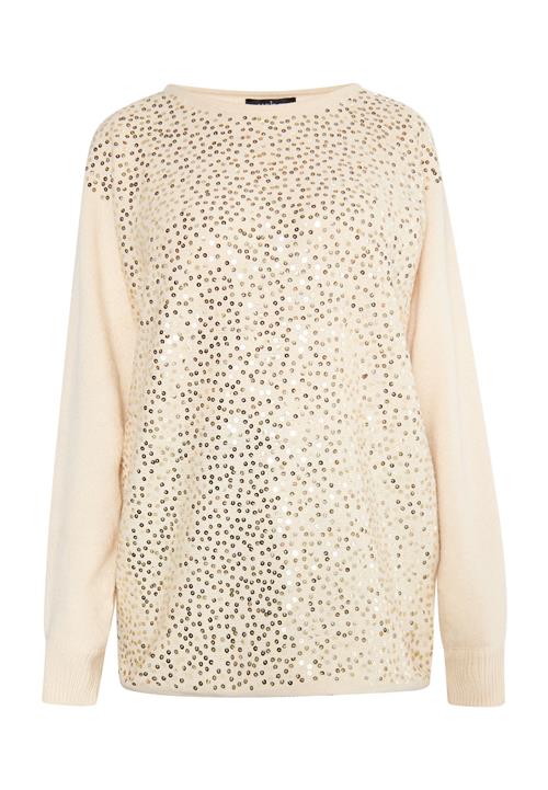 usha BLACK LABEL Pullover 'Nowles'  creme / guld