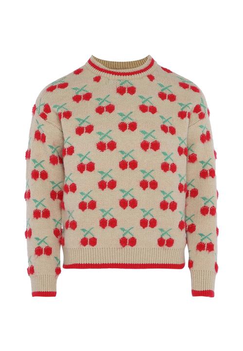 MYMO Pullover  mørkebeige / lysegrøn / rød