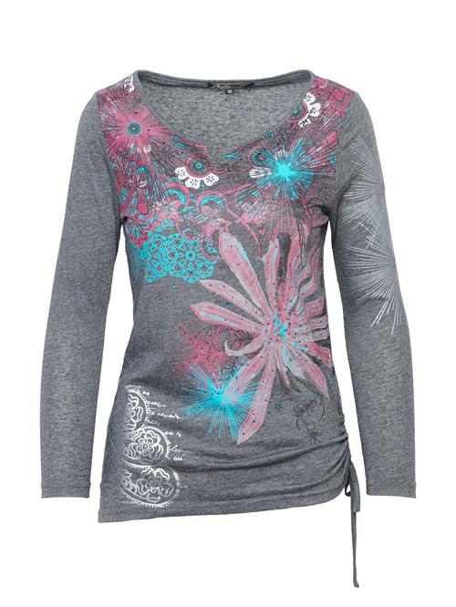 KOROSHI Shirts  turkis / grå-meleret / burgunder