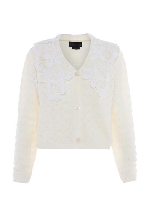 NAEMI Cardigan  hvid / uldhvid