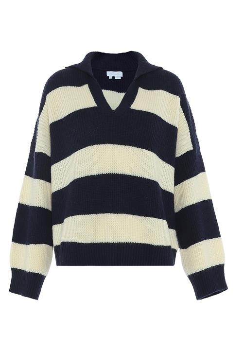 BLONDA Pullover  marin / uldhvid