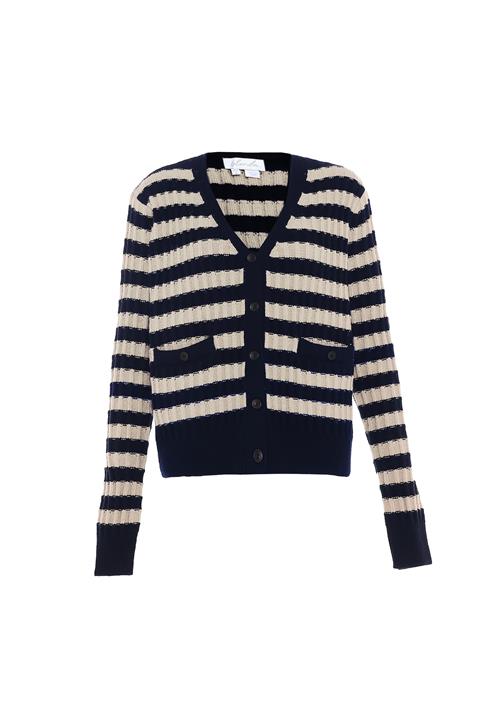 BLONDA Cardigan  navy / uldhvid