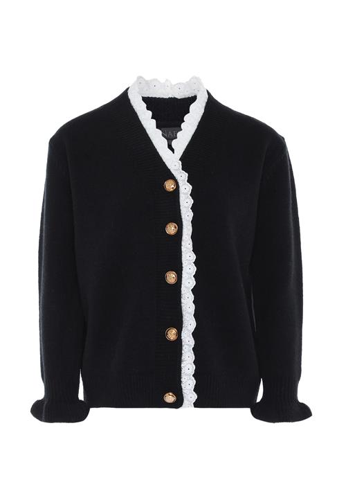 NAEMI Cardigan  sort / hvid