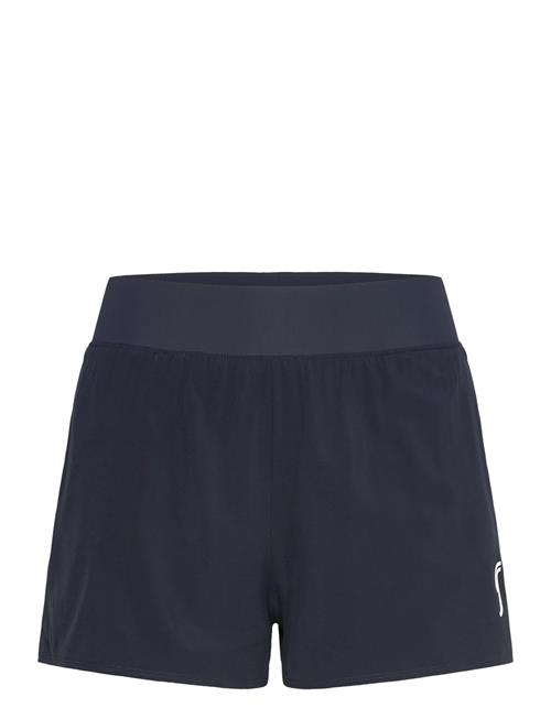 RS Sports | Women's Performance Court Shorts - 2 In 1 With Ball Pockets (Black/White,L,St) | XS