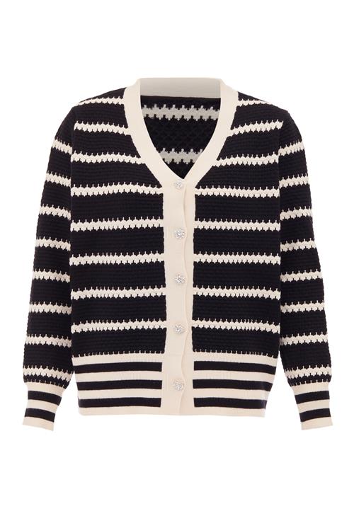 SANIKA Cardigan  sort / uldhvid