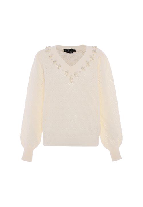 faina Pullover  perlehvid / uldhvid