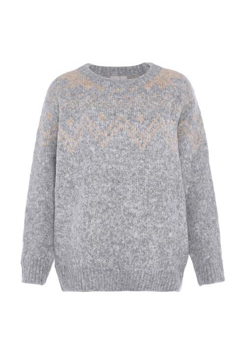 Jalene Pullover 'Fairy Isle'  grå-meleret / fersken