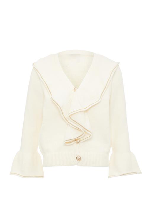 aleva Cardigan  camel / uldhvid