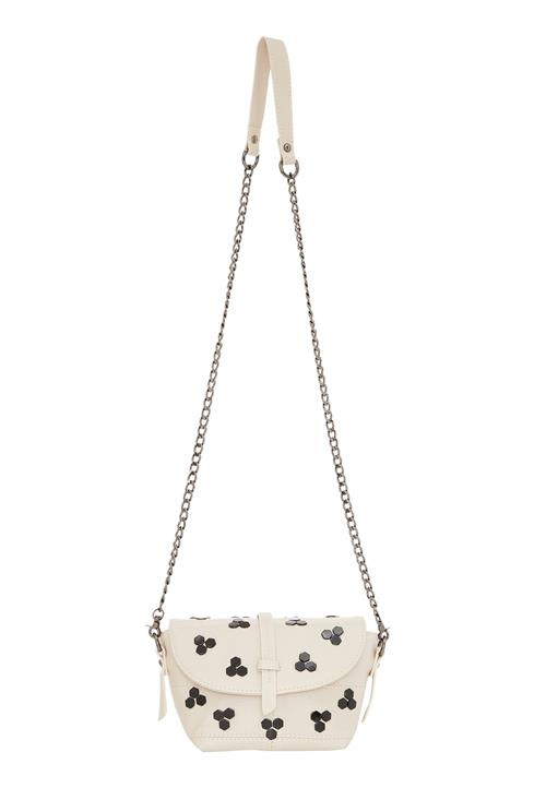 faina Skuldertaske  sort / sølv / naturhvid