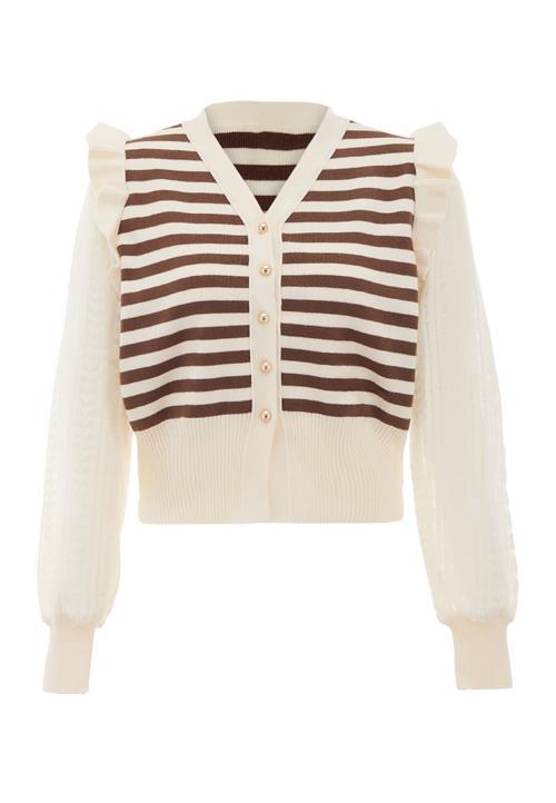 NAEMI Cardigan  beige / choko