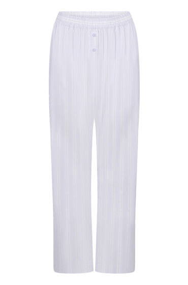 Se Hunkemöller Bukser i vævet, stribet bomuld Lilla ved Hunkemøller