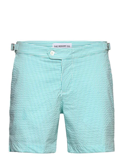 The Resort Co. | Tailored Swim Shorts Turquoise Seersucker | XL 43 cm