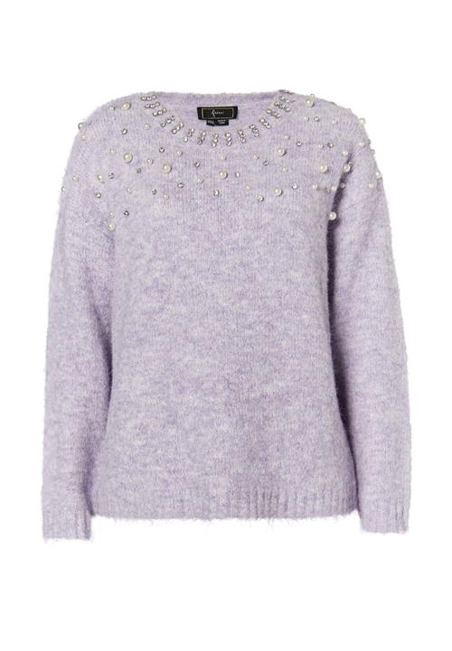 faina Pullover 'Koosh'  lilla / transparent / perlehvid