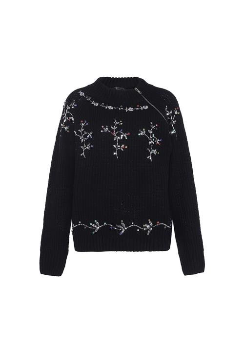 faina Pullover  blå / rød / sort / hvid