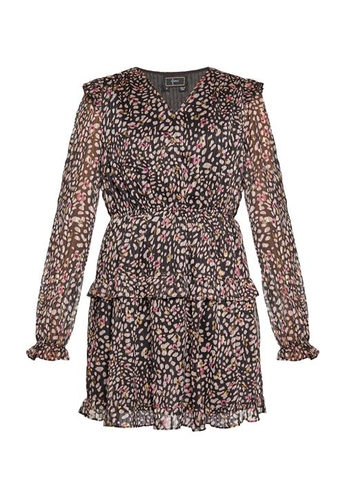 faina Kjole  guld / pink / lyserød / sort