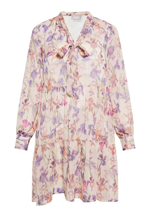 Usha Kjole  beige / lyseblå / lilla / fersken