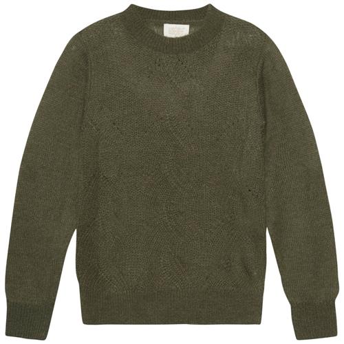 Creamie Strikket Trøje Olive Night 110/116 cm  Grøn  110/116 cm  kvinde