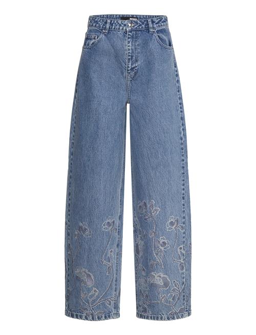 Se ROTATE Birger Christensen | Rhinestone Wide Leg Jeans | 31 ved Booztlet