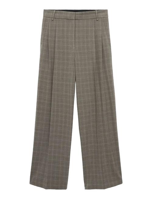 Mango | Wide-Leg Check Suit Trousers | 38