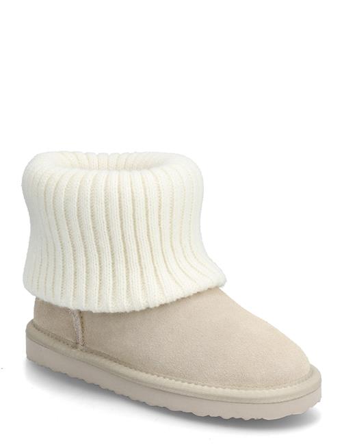 Mango | Leather Ankle Boots With Knitted Detail | 32