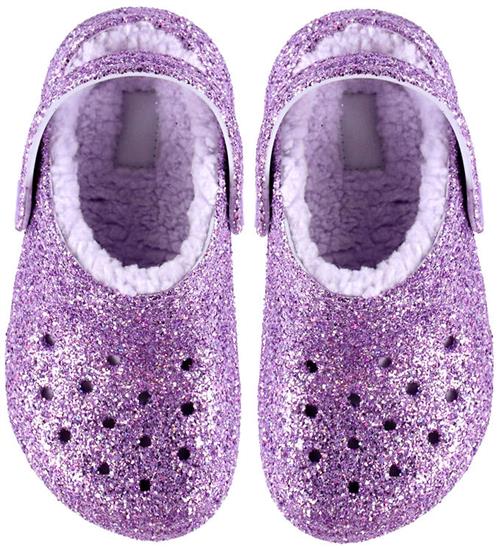 Crocs Sandaler m. For - Classic Lined Chunky Glitter - Purple M