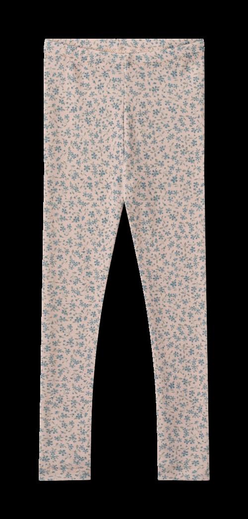 Wheat Agi Leggings I Uld Blue Flowers  Blue Flowers 98 cm Wool Lyserød  98 cm  kvinde