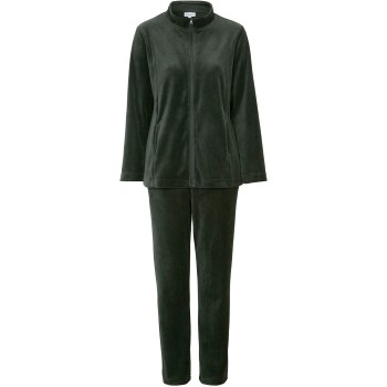 Damella Velour Plain Suit Mørkgrøn  Medium Dame