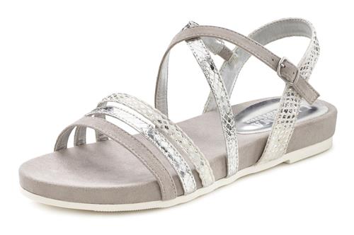 LASCANA Sandaler med rem  taupe / sølv