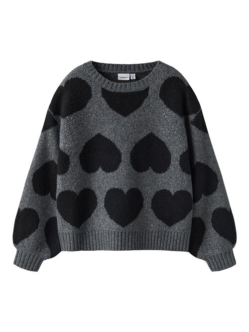 NAME IT Striktrøje Loose Brena Dark Grey Melange