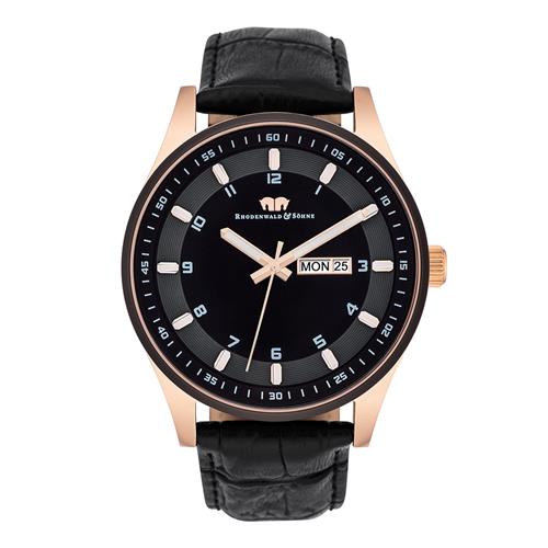 Rhodenwald & Söhne Analogt ur 'Couragian'  rosa guld / sort
