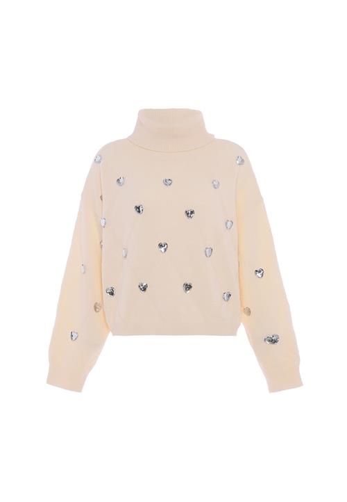 faina Pullover  sølv / uldhvid