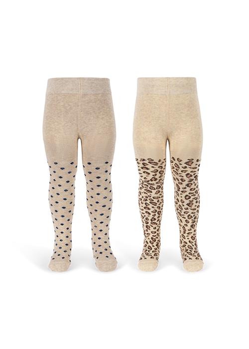 Konges Sløjd Leo And Dot 2-pak Glitter-jacquard-strømpebukser Leo Dot  Leo Dot 104/110 cm  Brun  104/110 cm  kvinde