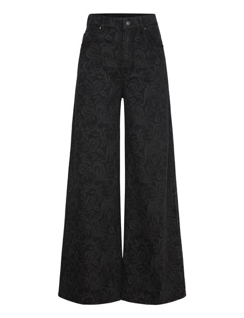 Mango | Wide-Leg Paisley-Print Jeans | 38