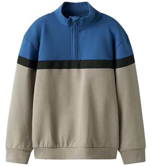 Name It Sweatshirt - Halv Lynlås - NkmBurke - Vintage Khaki