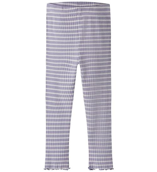 Name it Leggings - NmfVemma - Lavender Gray/Lilac Marble Stripe