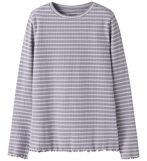 Name It Bluse - NkfVemma - Lavender Gray/Lilac Marble