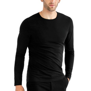 Bread & Boxers Bread and Boxers Long Sleeve Crew Neck Sort økologisk bomuld X-Small Herre