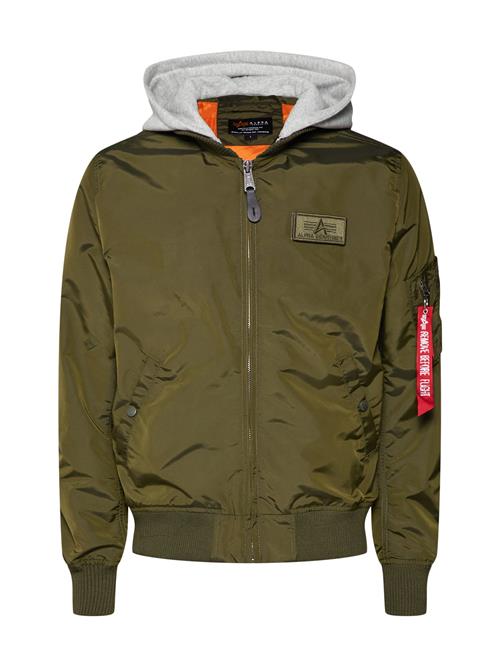 ALPHA INDUSTRIES Overgangsjakke 'MA-1 TT'  grå-meleret / oliven / rød / hvid