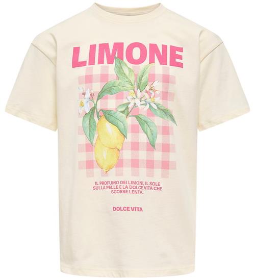 Kids Only T-shirt - KogCarina - Loose - Tofu/Limone