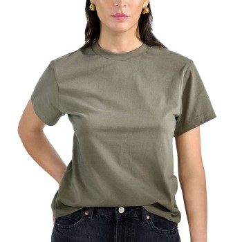 Bread & Boxers Bread and Boxers T-Shirt Classic Khaki økologisk bomuld Large Dame