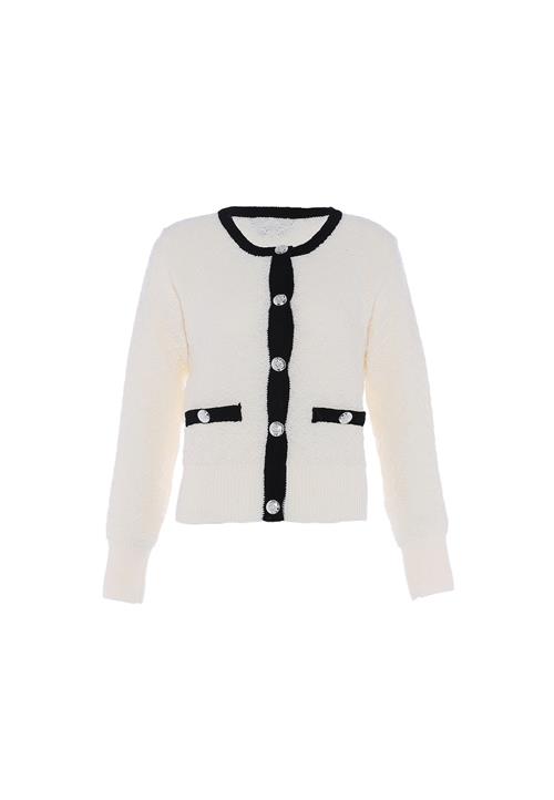 faina Cardigan  sort / uldhvid