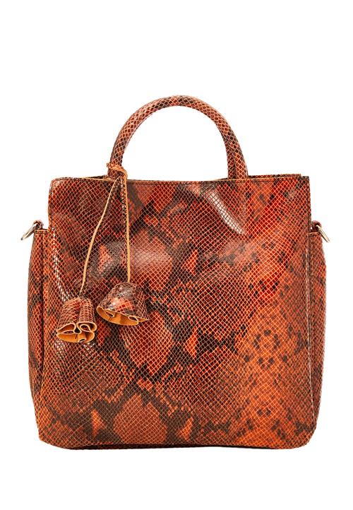 faina Håndtaske  mørkebrun / mørkeorange