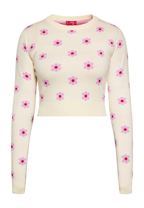 swirly Pullover  creme / lavendel / rød