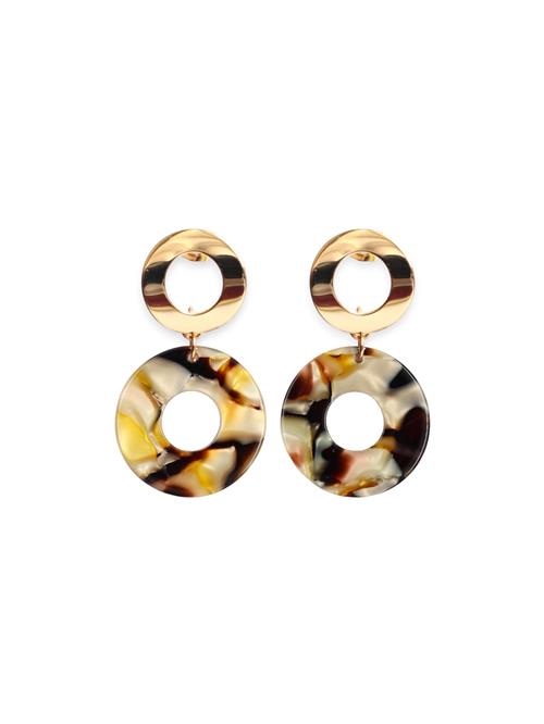 Fräulein Wunder Øreringe 'Adua'  brun-meleret / gul / guld / hvid