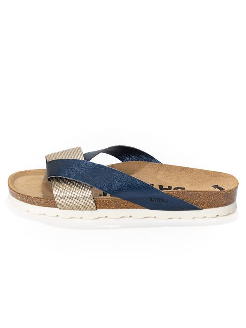 Bayton Pantoletter 'Mildura'  navy / guld