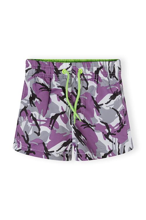 MINOTI Badeshorts  grå / lilla / sort / hvid